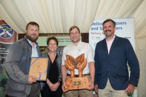 CarbonStore trophy for Climate Change Champion - 2023 Winner: Future Forest Company for Dumyat, Stirling. © Julie Broadfoot